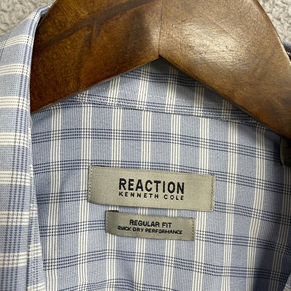 NEW Kenneth Cole Reaction Men's M 15-15 1/2 Quick Dry Performance Plaid - Picture 4 of 8